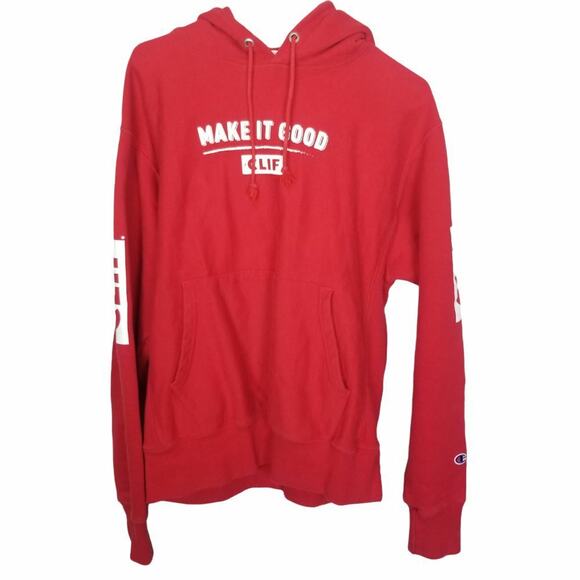 Champion Reverse Weave Mens Cliff Bar Hoodie Sweatshirt M Make It Good Pullover - Picture 2 of 9
